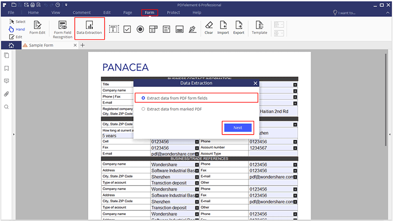 extract data