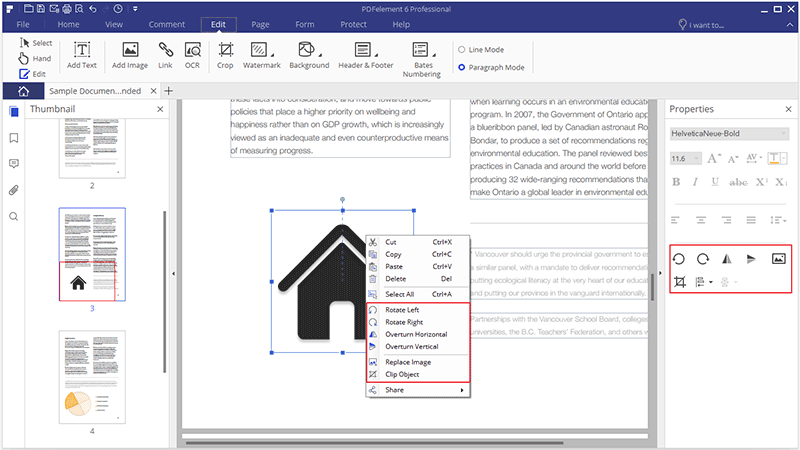 rotate pdf document using word