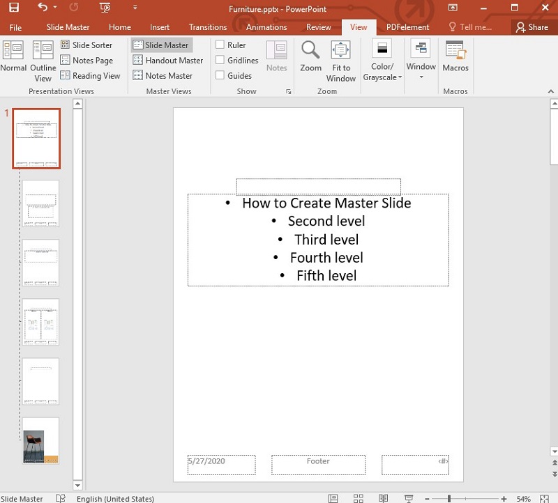 powerpoint change master slide for one slide