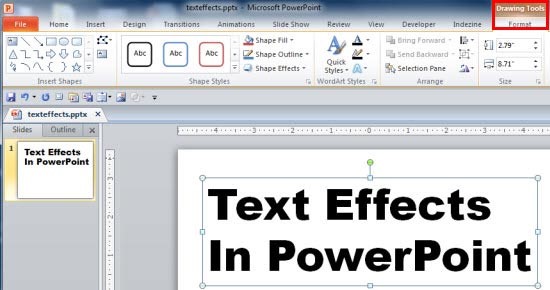 curve text in power point for mac