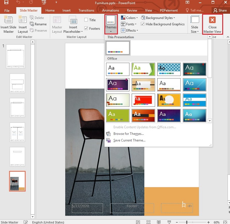 how to edit master items in slide in powerpoint