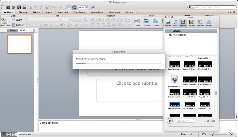 embed video powerpoint for mac