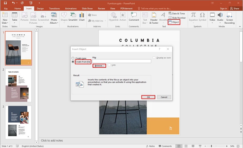 how do i insert a pdf into a powerpoint presentation