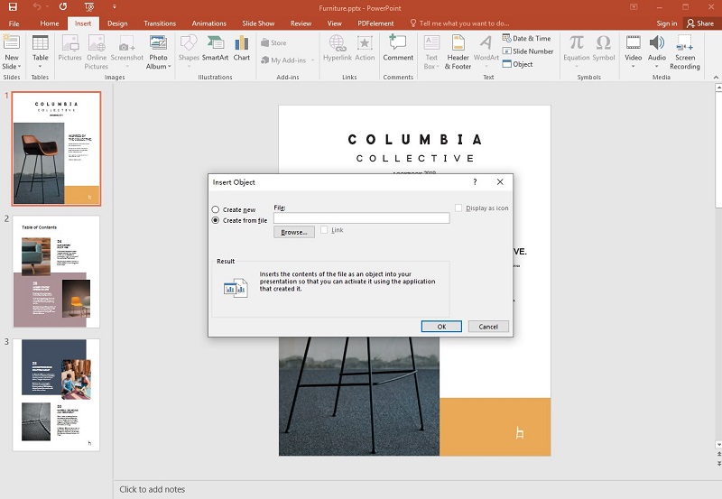 link excel table to PowerPoint