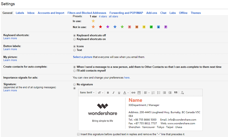 html email for gmail