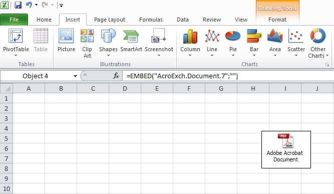 how to embed pdf document in word