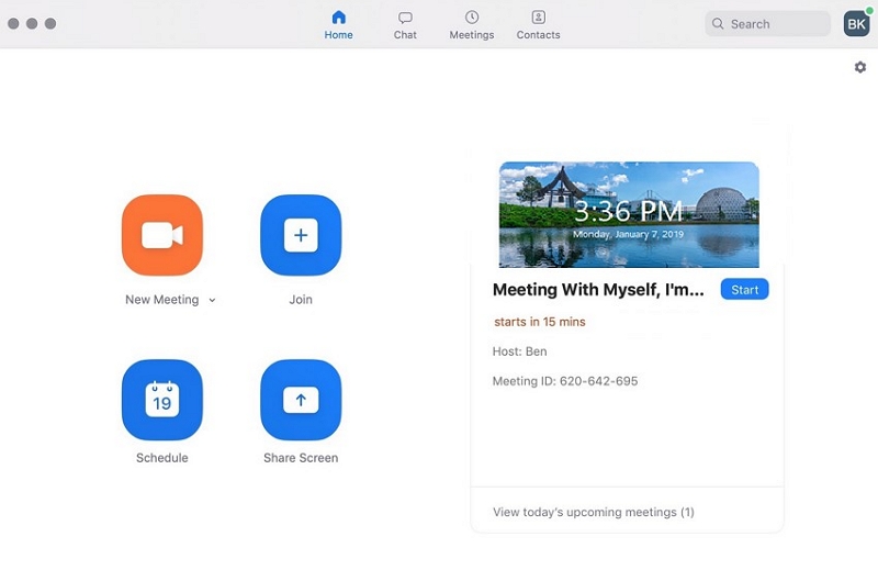 create zoom meeting with a name