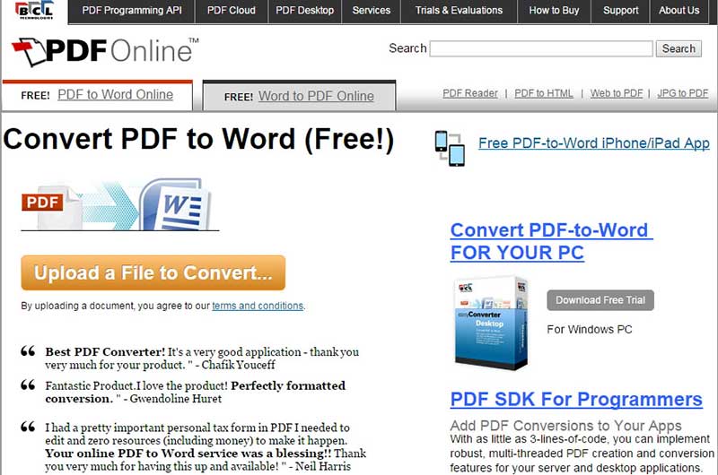 online free pdf to word converter