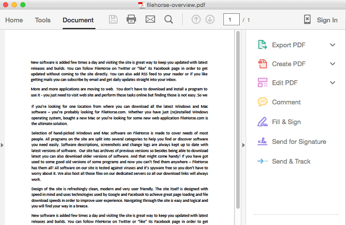 adobe pdf reader for mac