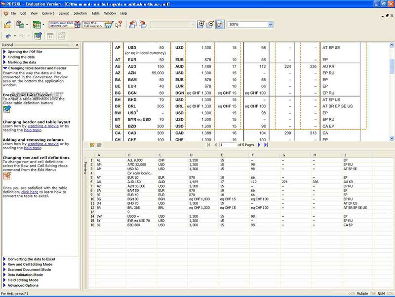 pdf to excel offline converter free download