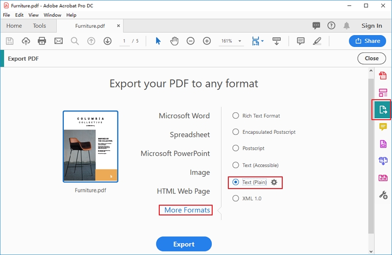 acrobat export pdf login