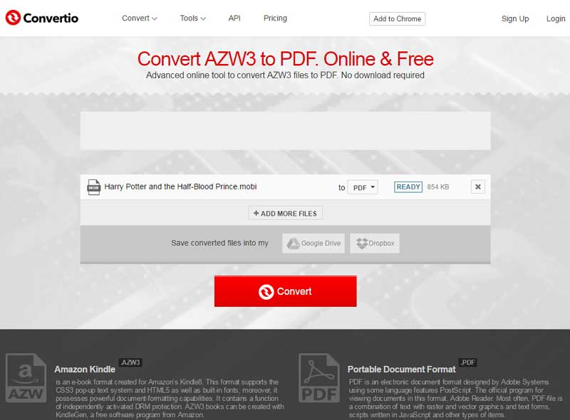 no drm azw3 to pdf converter