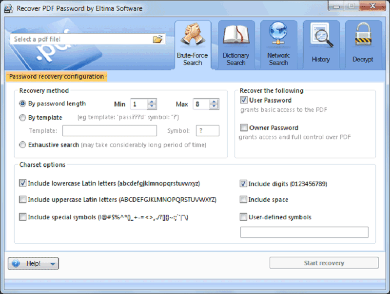 advanced pdf password recovery professional