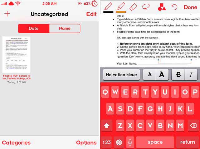 GoodNotes fill out pdf on iphone
