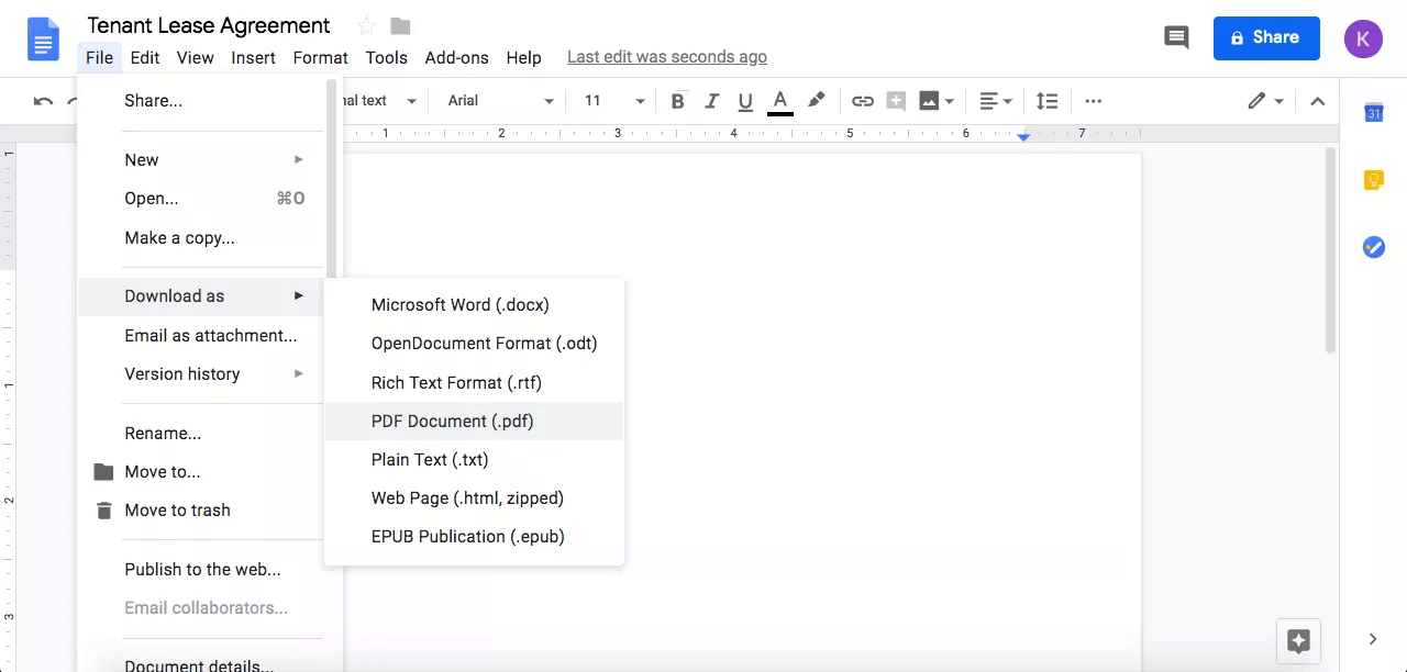 How To Change Google Docs To Pdf