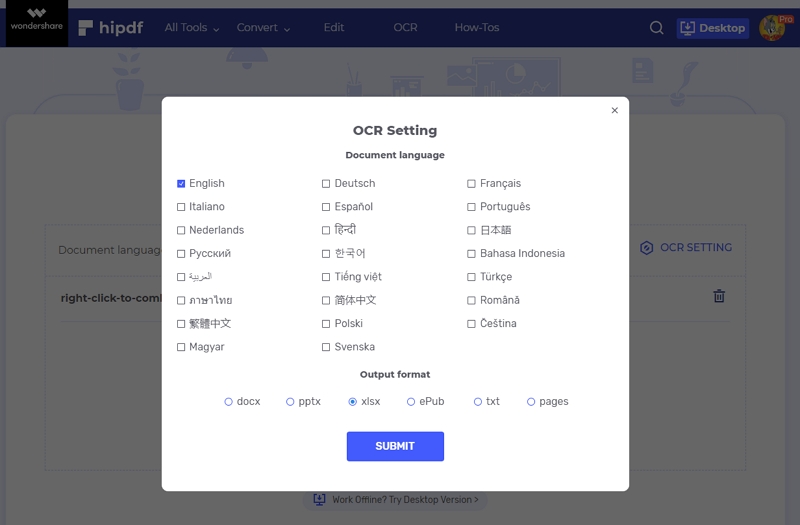 ocr table to excel