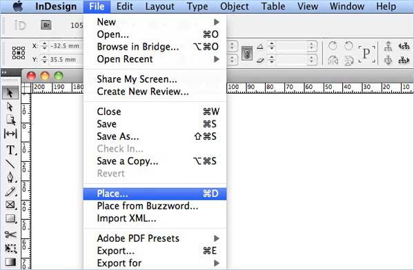 open pdf in indesign