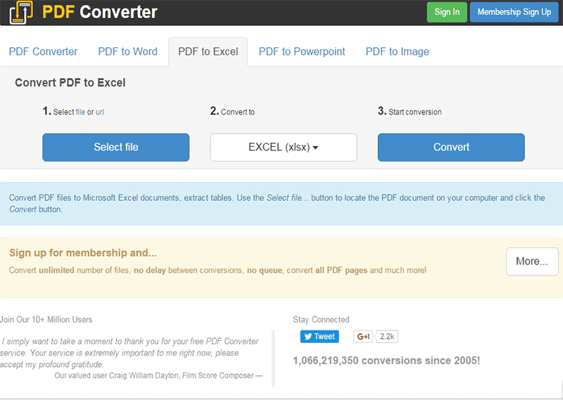 Top PDF to Excel Free Online Converters