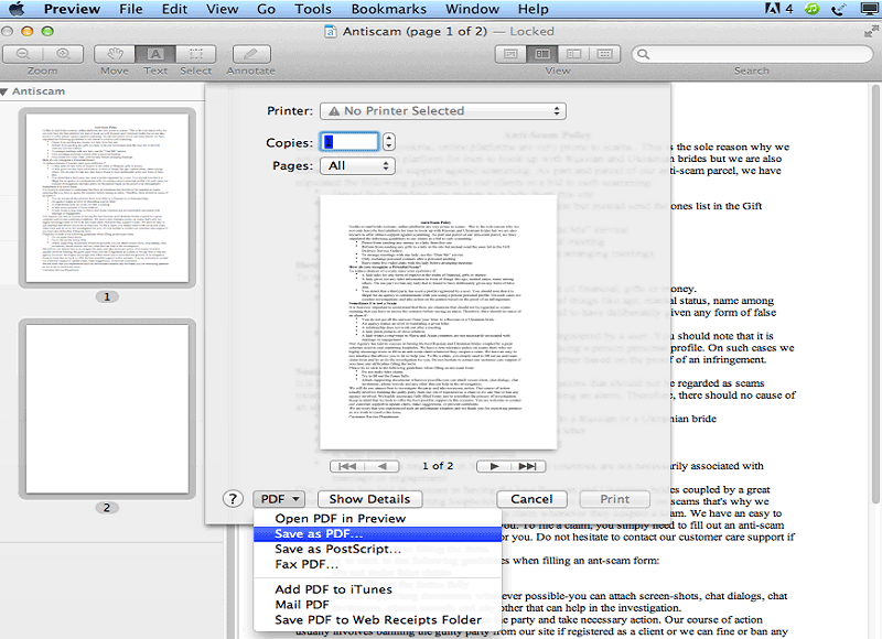 word for mac print to pdf