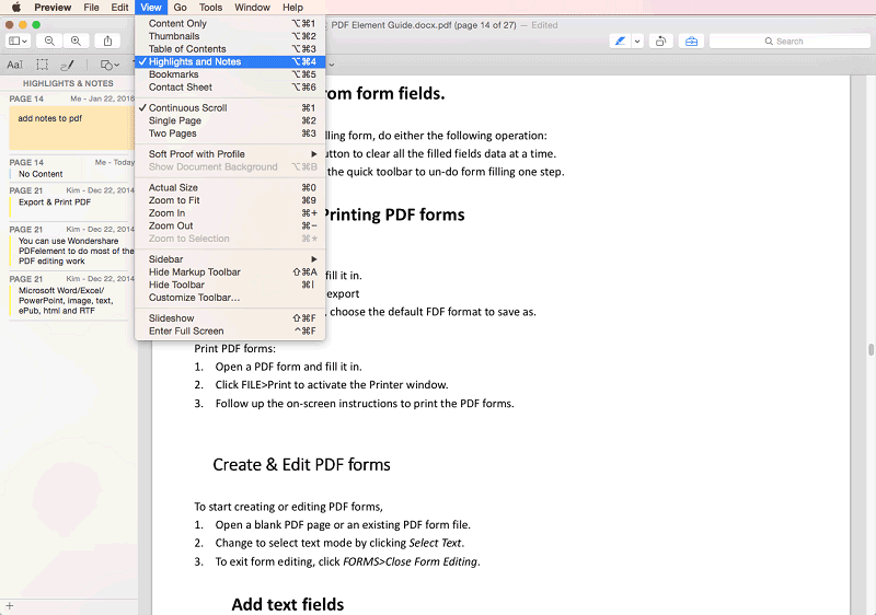 annotate pdf with preview on mac el capitan