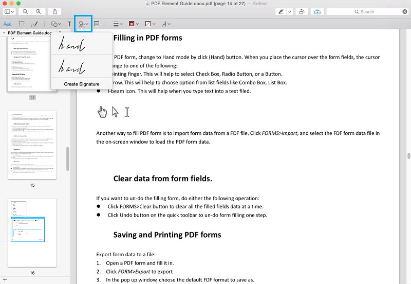 sign pdf with preview on mac el capitan