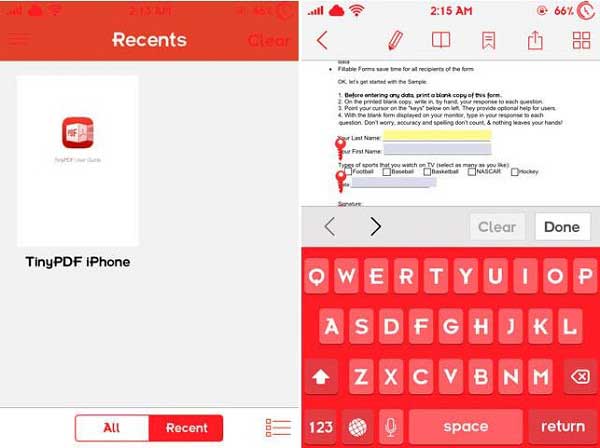 tinypdf fill out pdf on iphone