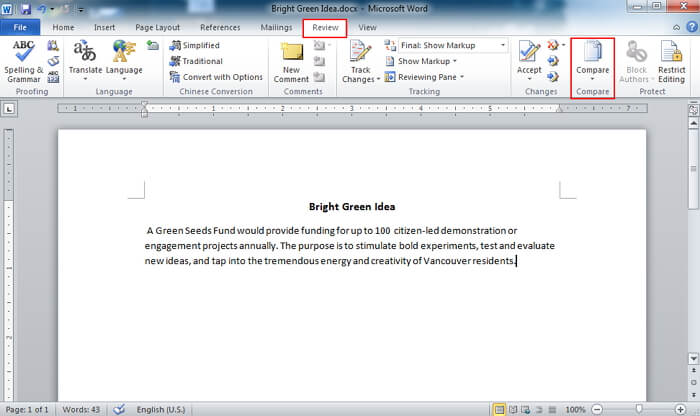 Compare Word Documents