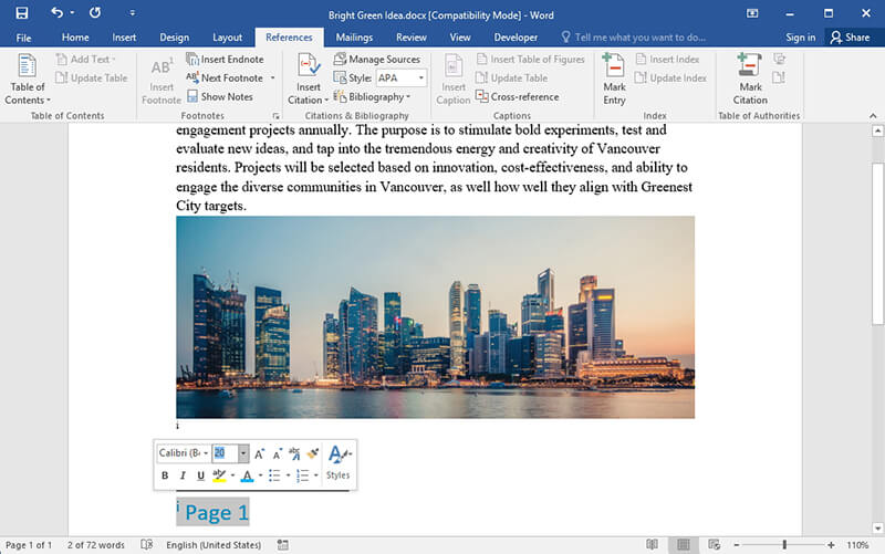 how to insert footnote in word