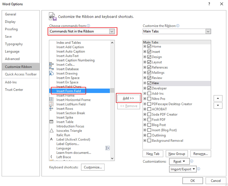 microsoft word drop down list content control