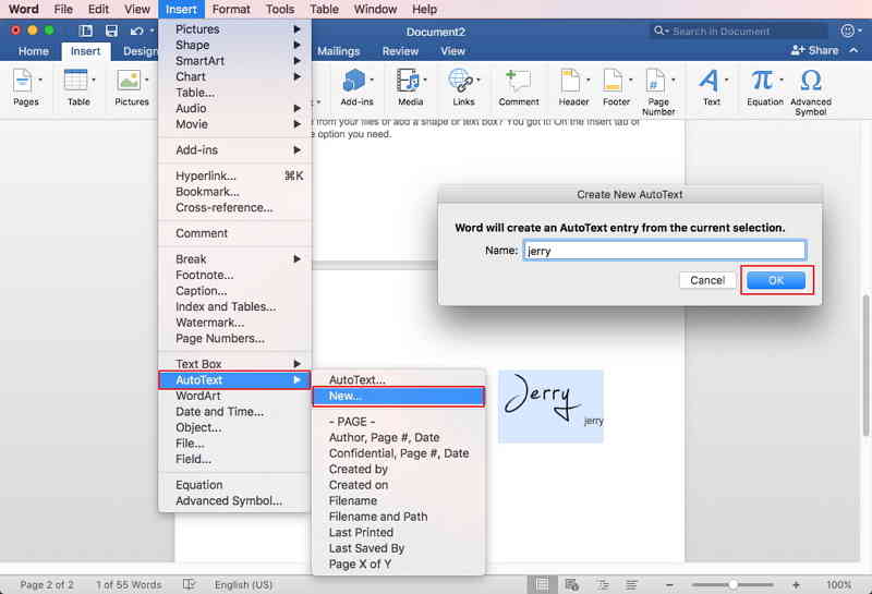 create a digital signature in word 2010