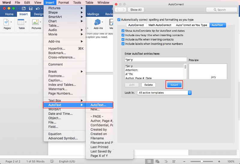 how to insert signature in word excel