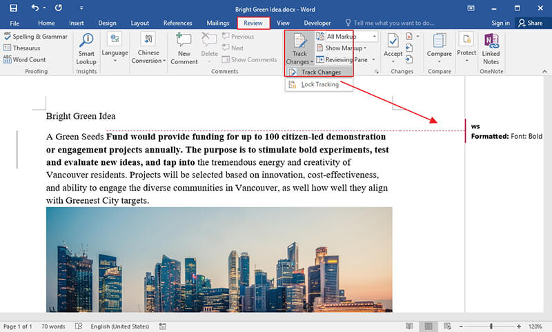 Remove Track Changes in Word