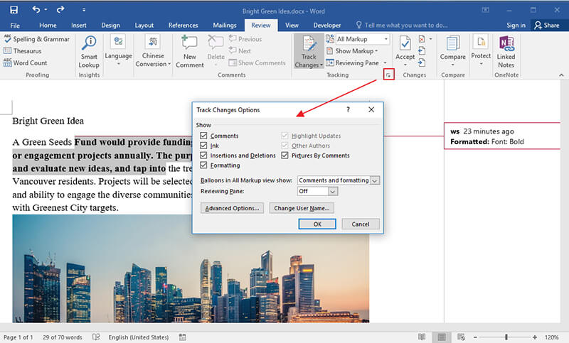 Remove Track Changes in Word