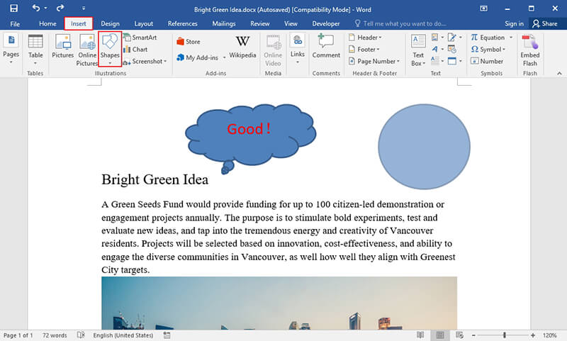 Draw a Circle around Something in Word